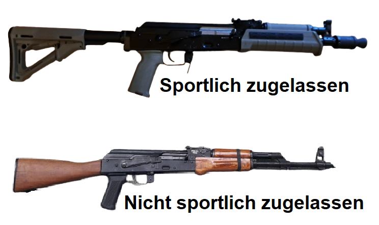 Vergleich Langwaffen sportlich zugelassen und Kriegswaffenanschein