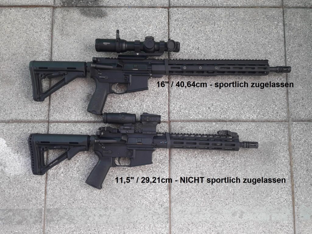 Vergleich Nato Sturmgewehre über und unter 40cm